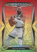 2023 Panini Obsidian #99 Jaylen Brown Electric Etch Reggae Flood Basketball Card