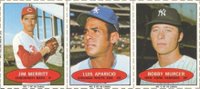 1971 Bazooka Numbered #7/8/9 Merritt/Aparicio/Murcer Panel Numbered Baseball Card
