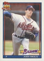 1991 Topps #157 John Smoltz Baseball Card