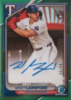 2024 Bowman Chrome Chrome Rookie Autographs #CRAWL Wyatt Langford Green Refractor Baseball Card
