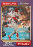 2023 Topps Heritage #17 Bryce Harper Chrome-Purple Hot Box Refractor Baseball Card