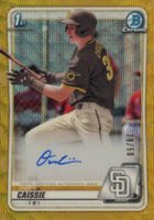 2020 Bowman Draft Chrome Draft Picks Autographs #CDAOC Owen Caissie Gold Wave Refractor Baseball Card