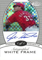 2008 Finest Moments Autographs #FMAJH Josh Hamilton X-Fractor-White Framed 1/1 Baseball Card