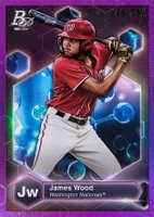 2022 Bowman Platinum Precious Elements #PE18 James Wood Purple Baseball Card