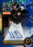 2022 Bowman Chrome Prospect Autographs #CPAJS Jack Suwinski Blue Refractor Baseball Card
