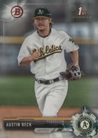 2017 Bowman Draft #BD60 Austin Beck With Glove Baseball Card