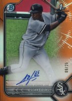 2022 Bowman Chrome Prospect Autographs #CPAOCS Oscar Colas Orange Refractor Baseball Card