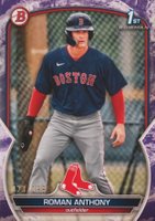2023 Bowman Paper Prospects #BP71 Roman Anthony Purple Pattern Baseball Card
