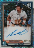 2024 Bowman Chrome Prospect Autographs #CPAMC Max Clark Mini Diamond Refractor Baseball Card