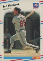 1988 Fleer #549 Ted Simmons Baseball Card