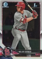 2018 Bowman Draft #BDC117 Nolan Gorman Chrome-Green Refractor Baseball Card