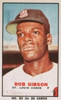 1965 Bazooka #23 Bob Gibson Hand Cut Baseball Card