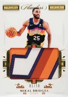 2020 Panini Flawless Patches #PTMKB Mikal Bridges Gold Basketball Card