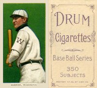 1909 White Borders Drum 350 #312 George McBride Baseball Card