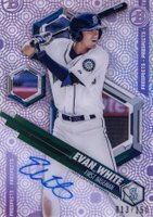 2018 Bowman High Tek #EW Evan White Autograph-Purple Diffractor Baseball Card