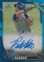 2016 Bowman Draft Chrome Draft Picks Autographs #CDAPA Pete Alonso Blue Refractor Baseball Card