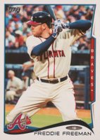 2014 Topps #579 Freddie Freeman No Sparkle on Belt Baseball Card