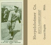 1916 Herpolsheimer Co. #163 Burt Shotton Baseball Card
