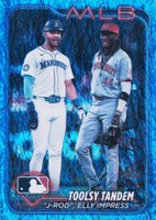 2024 Topps Update #US238 Elly de La Cruz/Julio Rodriguez Blue Holo Foilboard Baseball Card