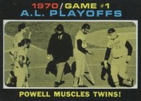 1971 Topps #195 Al Playoff Game 1 Powell Muscles Twins! Baseball Card