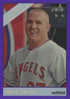 2015 Topps Heritage  #500 Mike Trout Gray Jersey-Chrome-Purple Refractor Baseball Card
