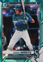 2021 Bowman Draft #BDC74 Edwin Arroyo Chrome-Aqua Lava Refractor Baseball Card