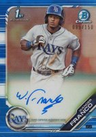 2019 Bowman Prospect Autographs Chrome #WF Wander Franco Blue Refractor Baseball Card