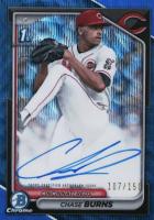 2024 Bowman Draft Chrome Prospect Autographs #CPACB Chase Burns Blue Wave Baseball Card