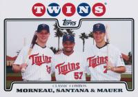2008 Topps #287 Joe Mauer/Johan Santana/Justin Morneau Baseball Card