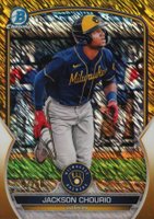 2023 Bowman Chrome Prospects #BCP76 Jackson Chourio Gold Shimmer Refractor Baseball Card