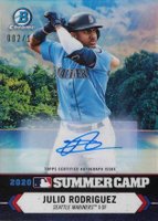 2021 Bowman Chrome 2020 Summer Camp #SC17 Julio Rodriguez Autograph Baseball Card