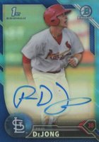 2016 Bowman Prospect Autographs #PD Paul DeJong Chrome-Blue Refractor Baseball Card