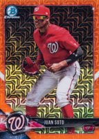 2018 Bowman Mega Box Chrome #BCP52 Juan Soto Orange Refractor Baseball Card