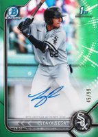 2022 Bowman Chrome Prospect Autographs #CPALS Lenyn Sosa Green Refractor Baseball Card
