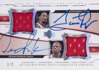 2004 Upper Deck Exquisite Collection Extra Exquisite Jerseys Autographs #A2E-PR Scottie Pippen/Dennis Rodman Basketball Card