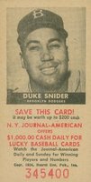 1954 N.Y. Journal-American # Duke Snider Baseball Card