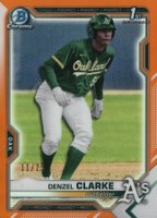 2021 Bowman Draft #BDC128 Denzel Clarke Chrome-Orange Refractor Baseball Card