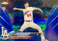 2018 Topps Chrome #71 Walker Buehler Blue Refractor Baseball Card