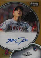2011 Bowman Sterling Rookie Autographs #19 Mike Trout Gold Refractor Baseball Card