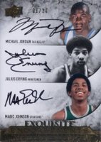 2012 Upper Deck Exquisite Collection Endorsements Triple #JEJ Michael Jordan/Julius Erving/Magic Johnson Basketball Card