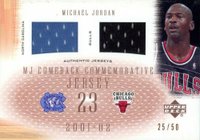 2001 Upper Deck MJ Comeback Commemorative #CCD2 Michael Jordan Double Jersey Basketball Card