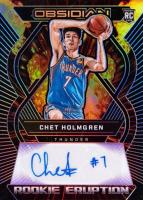 2022 Panini Obsidian Rookie Eruption Autographs #REHCC Chet Holmgren Electric Etch Purple Basketball Card