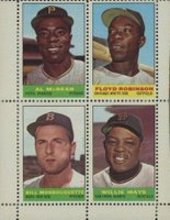 1964 Bazooka Stamps # Al McBean/Bill Monbouquette/Floyd Robinson/Willie Mays Baseball Card