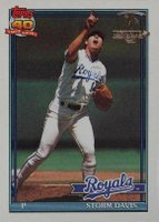 1991 Topps Desert Shield #22 Storm Davis Baseball Card