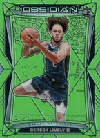 2023 Panini Obsidian #120 Dereck Lively II Electric Etch Green Flood Basketball Card