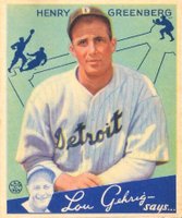 1934 Goudey #62 Henry Greenberg Baseball Card