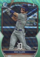 2023 Bowman Draft #BDC76 Max Clark Chrome-Aqua Wave Baseball Card