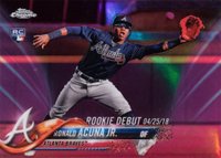 2018 Topps Chrome Update #HMT31 Ronald Acuna Jr. Pink Refractor Baseball Card
