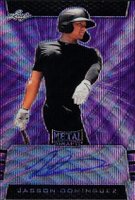 2019 Leaf Metal Draft Autographs #BAJD1 Jasson Dominguez Purple Wave Baseball Card