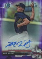 2017 Bowman Draft Chrome Draft Picks Autographs  #CDAKW  Kyle Wright Purple Refractor Baseball Card